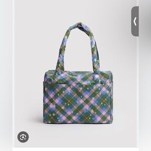Baggu mini cloud green star plaid